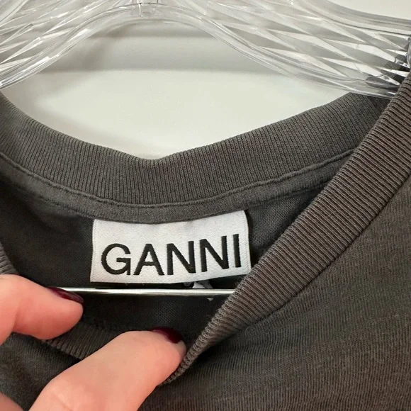 Ganni Relaxed T-Shirt with Dolphin Graphic - Picture 5 of 7